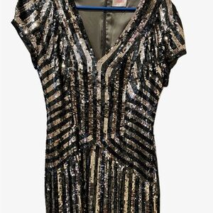 Parker Sequin Striped Dress